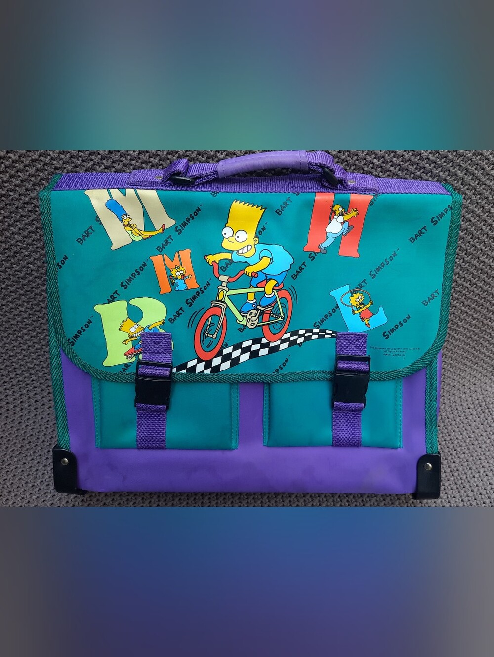 Vintage 1990 The Simpsons Bart Simpson School Bag/Satchel